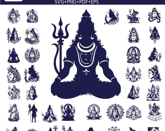 Lord Shiva svg SVG Bundle for laser engraving a: shiva Hindu Cut File (Digital Download)