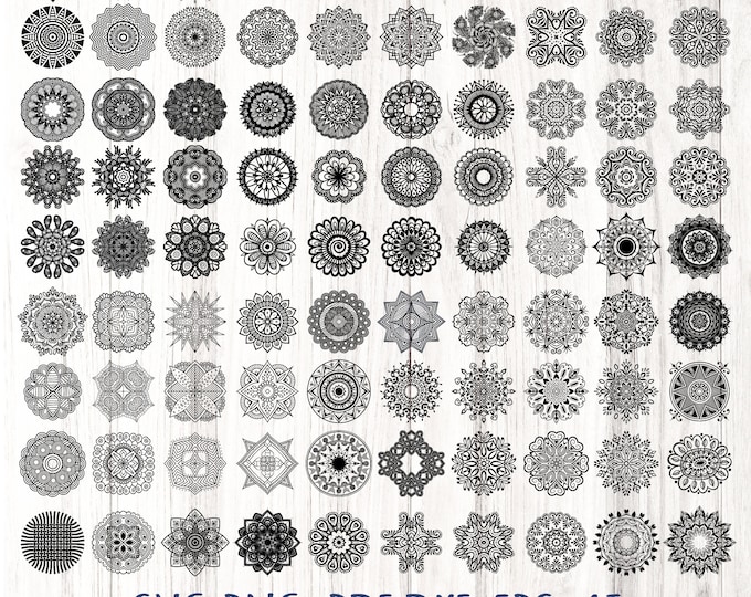 90 Mandala SVG Bundle, Half Mandala SVG, 90 Mandala SVG , Mandala hand drawn Svg, Mandala bundle Cricut, Mandala Design Svg, Mandala Decal
