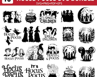 Hocus Pocus Svg/Png/Eps/Dxf Bundle, Sanderson Sisters Quotes for Shirts, Tumblers and Halloween Crafts