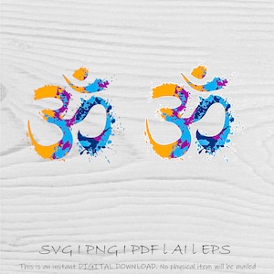 Om aum DTF Png SVG, Svg Aum, Mantra Svg, Svg sanskrit, Om Silhouette PNG, téléchargement immédiat, fichier de coupe Yoga Dtf