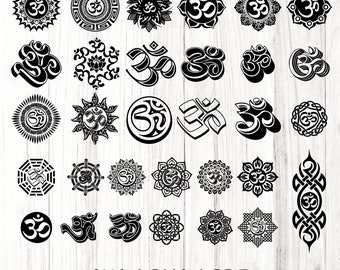 Aum Om Mandala SVG Bundle | 25 Sacred Geometry Cut Files | Yoga Meditation SVG PNG pdf | Instant Digital Download for Cricut Silhouette