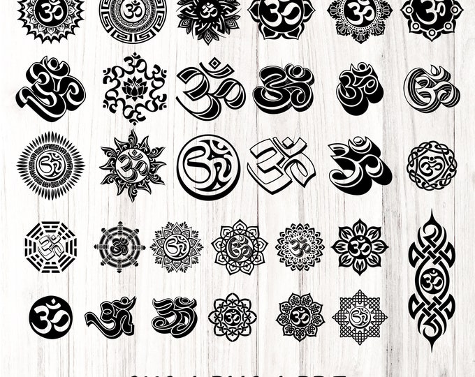 Aum om bundle, Meditation Mandala, Yoga Mandala cut file digital download, svg, png, Sankrit, Mantra , Instant, Dark silhouette, cut file