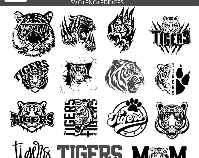 Tiger Mascot Svg Bundle, Tigers Football Svg, High School Tigers Football svg, Tiger Head Svg, Calw Tiger Svg, Tiger png, Tiger Shirt Svg