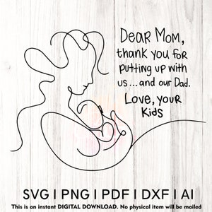 Cara mamma grazie SVG, mamma SVG, maglietta mamma, festa della mamma svg, mamma svg, regalo per la mamma, file di taglio Cricut, silhouette, file di taglio mamma