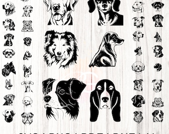 Dog Breeds SVG Bundle, Silhouette Clipart, Cricut Ready (Digital Download)