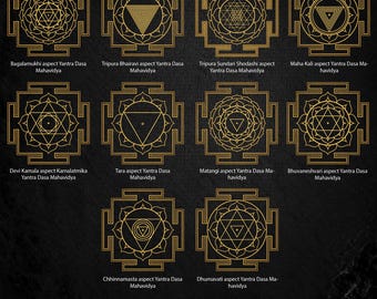 Dasa Mahavidya Yantra SVG Bundle: Sacred Geometry Mandalas (Digital Download)