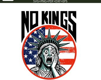 No Kings Anti Trump Clipart SVG PNG, Protest Design (Digital Download)