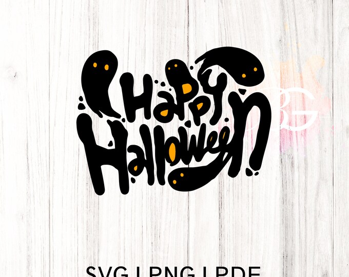 8 Happy Halloween PNG,  Halloween SVG, Fall Svg, Autumn Svg, Ghost Svg, Witch svg, Pumpkin Svg, Quotes, Cut File Cricut, Silhouette