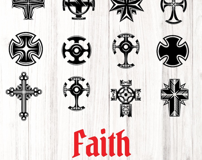 Faith SVG Bundle | Christian T-Shirt Designs | Jesus SVG | Cross Cut Files for Cricut & Silhouette | Digital Download
