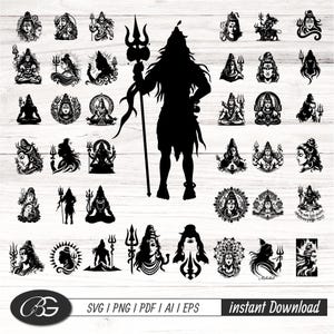 Lord Shiva SVG PNG Bundle, aum namah shivay couper fichier, svg, png, dieu hindou de la mythologie jain bouddhiste, seigneur Shankar png, dieu hindou svg