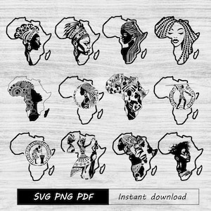 African Girl Art SVG Bundle: Juneteenth Afrocentric Designs (Digital Download)