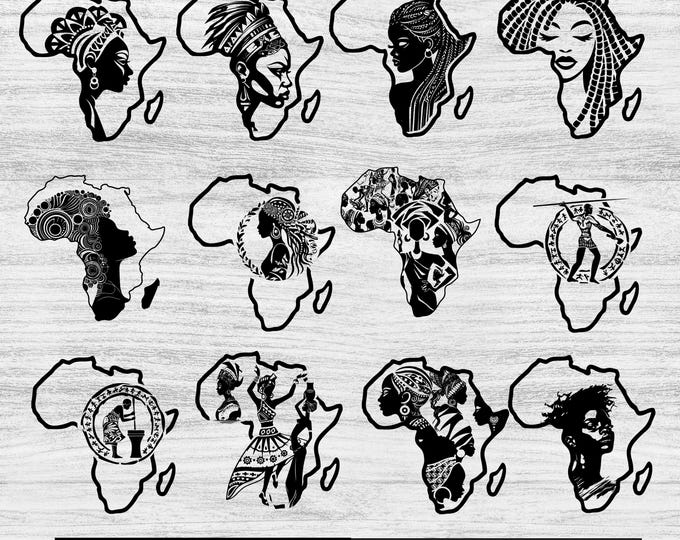 African Abstract Art SVG Bundle | Juneteenth  Black History SVG | PNG &pdf Digital Download  | Emancipation Day Celebration t shirt svg