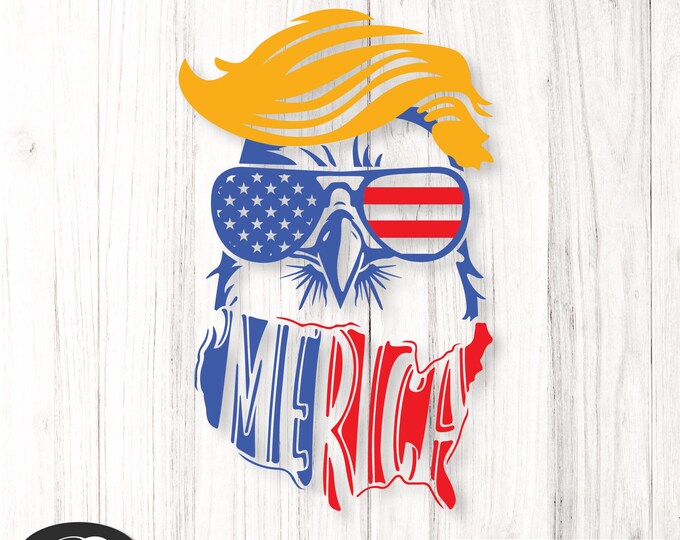 Trump Merica svg, Merica svg, Trump svg, Donald Trump svg, Trump Sunglasses, 4th of july, American Flag svg, Patriotic png, Trump 2024 svg