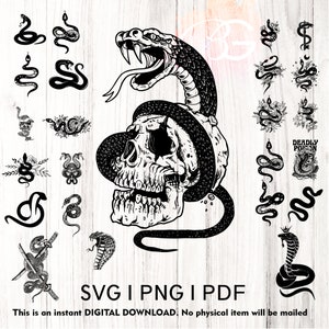 Pacote Snake KingViper Mystica, arquivo SVG Mega Pack Vector, tatuagens de cobra SVG, decalques de sublimação de cobra, canecas de cobra, camisetas de cobra, cobra