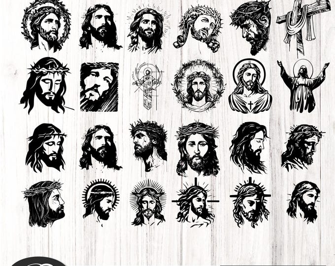 Jesus svg pdf png, jesus christ clipart, catholic, christian printable cut file , htv silhouette, sublimation, jesus dtf print cut file
