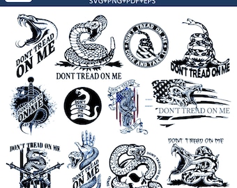 Don't Tread On Me, Gadsden Flag SVG Bundle: Patriotic Vinyl Cut File (Digital Download)