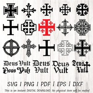 Deus Vult SVG-Bundle, Templer-SVG, Mittelalterlicher Glaube SVG-Dateien