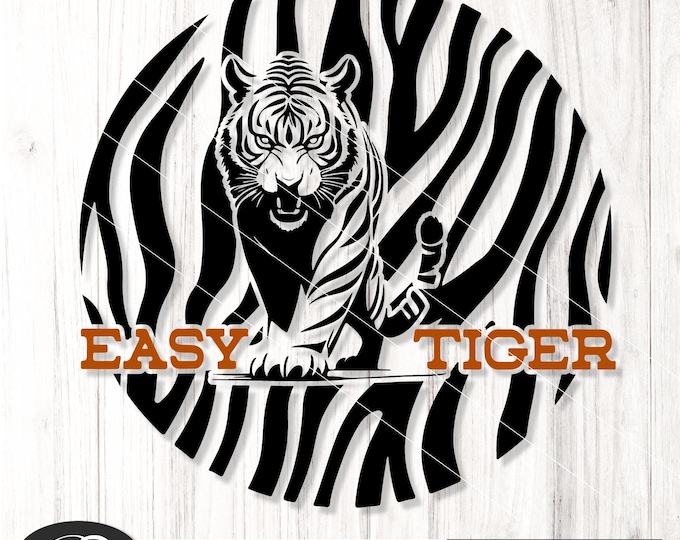 Easy Tiger svg , TigersPNG, Tiger Team, Clipart, Mascot, School, svg, eps, png, pdf, sublimation, cut file, htv, vector, digital