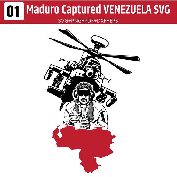Maduro Venezuela 2026 PNG & SVG: Venezuela Libre MAP Captured Live Maduro T-Shirt Design, Venezuelan Freedom (Digital Download)
