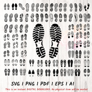 Schuhabdruck, Schuhabdruck, Stiefelabdruck png, Schuhabdruck, Vektorkunst. SVG, eps, Pdf, png, Cut Files, PNG-Dateien für Silhouette, Cricut Fußabdruck