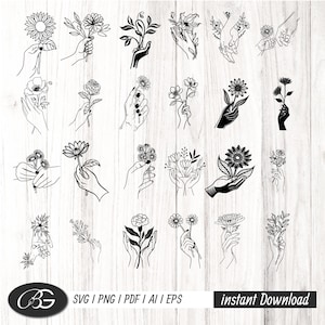 Wildflowers svg, Floral svg, Wild flower svg, flower sketch svg, cricut and silhouette, flowers Silhouette Files, Easy Cut, Instant Download
