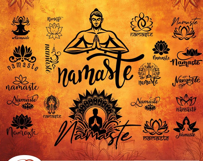 Namaste svg Bundle, yoga mandala svg, Namaste Cut File, Yoga svg, Zen cut file, Buddhism svg, colorful Kundalini svg, Meditation svg, Cricut