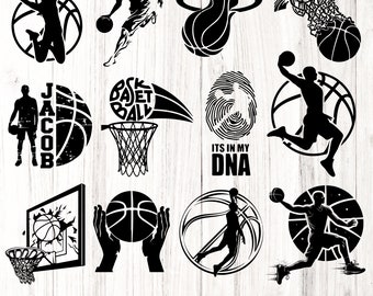 Basketball SVG Bundle: Player, Goal, Hoop Vector Clipart Digital Download.