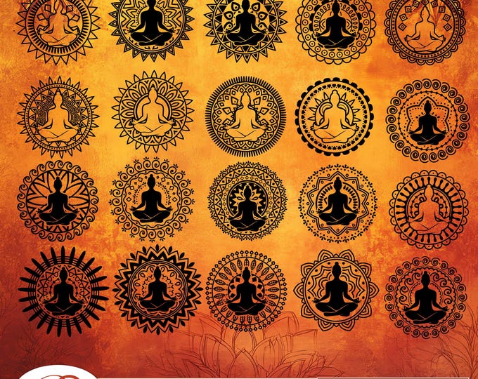 Yoga mandala  svg  Bundle, Ohm Meditation dtf file, AUM svg, Meditation png cut file, yoga cut file, yoga digital download cnc cut file