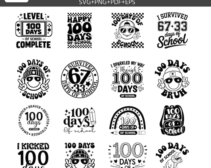 100 Days of School SVG,  67+33 days of school Bruh SVG, 100 days of school svg, 100th Day Of School Teacher Girl Svg, Teacher Student Gift