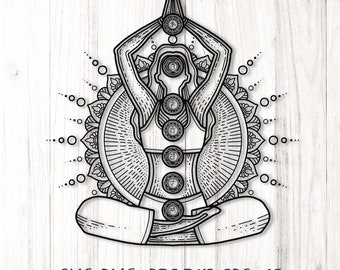 7 Chakras SVG Bundle | Yoga & Meditation Clipart (SVG | png | DXF | pdf)