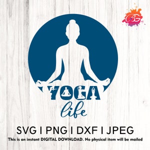 Yoga leven svg bestand knippen, handgetekende yoga leven SVG voor cricut, silhouet, snijmachines hekserij svg, bevestiging svg, spirituele svg