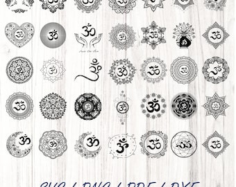 Om Meditation SVG Bundle: Mandala, Aum, Sanskrit (Digital Download)