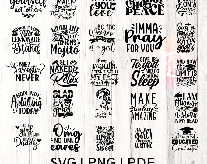 Motivational Quotes SVG, Bundle, Inspirational Quotes SVG,, Life Quotes,Cut file for Cricut, Silhouette, Cameo, Svg, Motivational Png