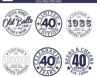40th Birthday Svg, Vintage 1986 Svg, 40th Birthday Gift For Women, 40th Birthday Gift For Men, 40th Birthday Friend, 1986 Birthday svg png