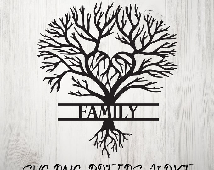 Family tree SVG, Family SVG, Family Wall Decor, Family Design svg,Tree Family Design svg, wall art Laser-Cut DXF File for Glowforge, Cnc cut