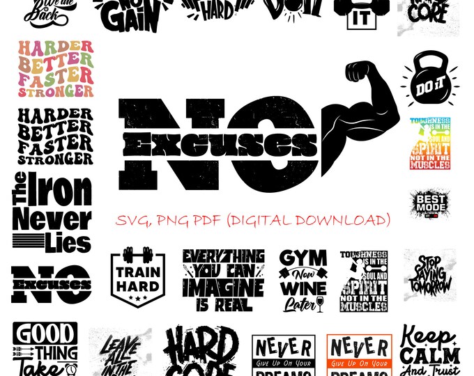 29 Workout SVG Bundle, Gym Svg, Fitness Svg, Exercise Svg, Motivational Svg, Workout Shirt Svg, Gym Quotes Svg, Hustle Svg, Gym Cut File