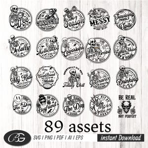 Snarky Skull SVG Bundle: Adult Humor Designs (Digital Download)