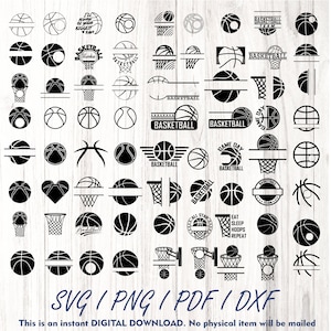 Basketball Monogramm SVG PNG Bundle, Team Logo, Cricut-Dateien, Silhouette-Dateien, Schnittdateien, PNG-Dateien für Silhouette, Cricut, Schneideplotter