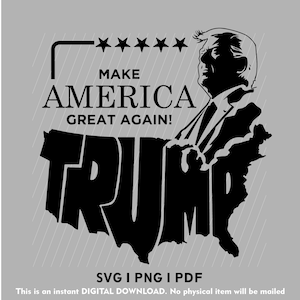 Machen Sie Amerika wieder großartig SVG | Amerika Karte Trump PNG | Pro America trump cut Datei | Republikaner svg | Republikanische Geschenke png | trumpf Abziehbilder svg