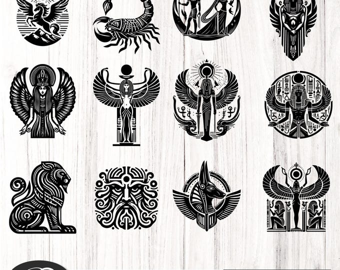 Egyptian Hieroglyphs style SVG & PNG bundle - Digital Cut Files, Eygpt Clipart, Egypt SVG, Egypt clipart, Egypt svg, Egyptian Symbols,