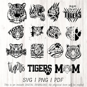 Tijger svg-bundels, tijgers svg, tijger, tijgers, team, clipart, mascotte, school, svg, eps, png, pdf, sublimatie, gesneden bestand, htv, vector, digitaal