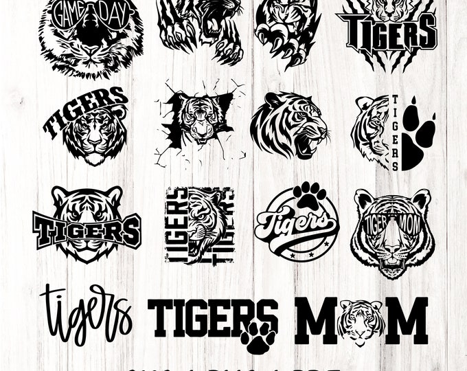 Tiger svg bundles, Tigers svg, Tiger, Tigers, Team, Clipart, Mascot, School, svg, eps, png, pdf, sublimation, cut file, htv, vector, digital