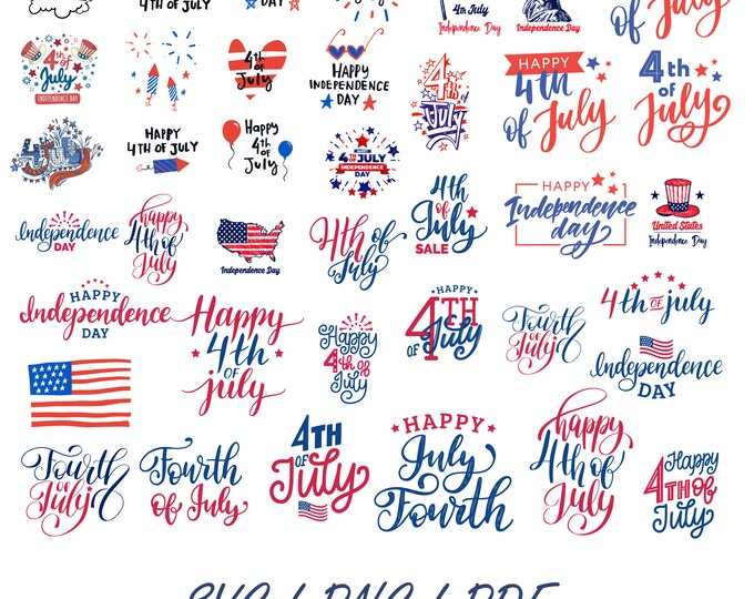 4th of July SVG Bundle, July 4th SVG, Fourth of July svg, America svg, USA Flag svg, Patriotic, Independence Day Shirt, Cut File Cricut
