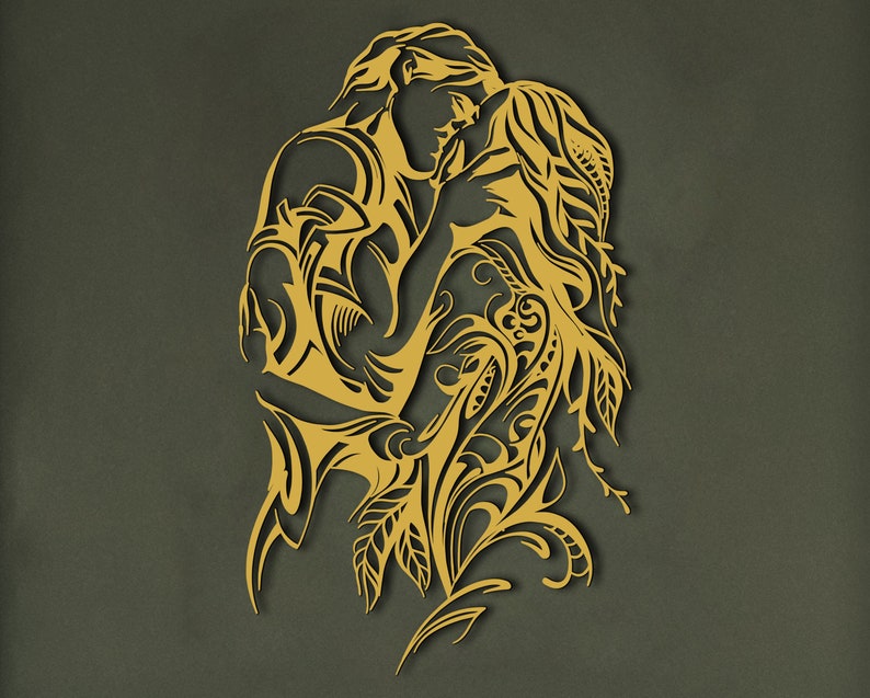 Two Lovers Metal Wall Art, Gift for Couple, Valentine Gift, Wall Decor