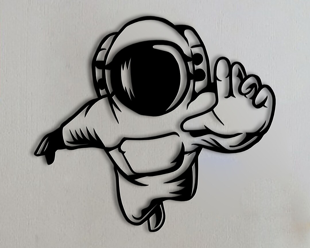 Astronaut Metal Wall Decor, Decorative Cosmonaut, Living Room Large