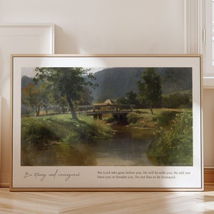 Deuteronomy 31:8 Wall Art, Modern Christian Home Decor, Landscape christian art, Bible quote aesthetic