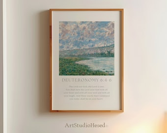 Deuteronomy 6:4-6 Art Bible Verse Decor art Scriptures aesthetic quote art Modern Christian Home Decor