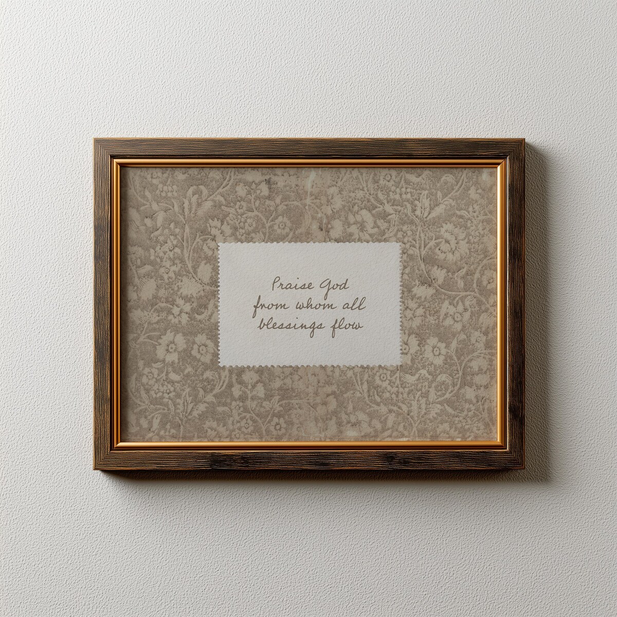 PHYSICAL PRINT Vintage Floral Christian Print: Praise God Scripture, Cottagecore Decor
