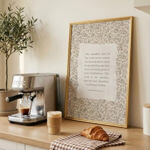Lamentations 3 Scripture Art Print: Vintage Christian Home Decor (Digital Download image 4