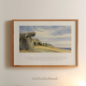 Psalm 62:5-8 Landscape Painting Biblical Home Decor Scripture Modern Christian Decor Bible Artwork